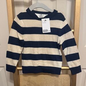 H&M Kids Navy and Cream Striped Sweater